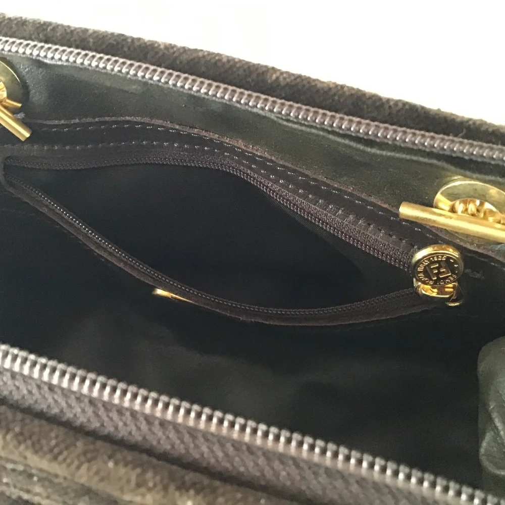 FENDI rare vintage handbag brown quilted velvet with gold handles - Picture 10 of 16